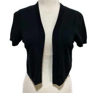Taylor Black Open-Front Shrug Size Small